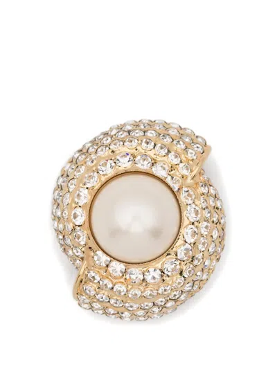 Rowen Rose Embellished Earrings In Gold