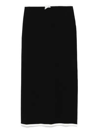ROWEN ROSE FLORAL-APPLIQUÉ MAXI SKIRT