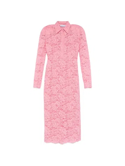 Rowen Rose Floral-lace Polo-collar Dress In Multi