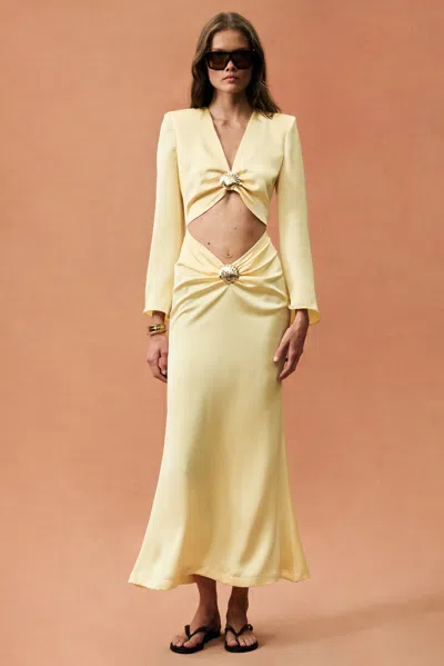 Rowen Rose For Fwrd Cut Out Maxi Dress In Yellow