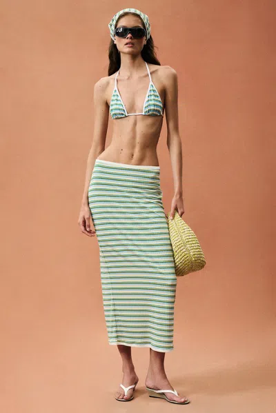 Rowen Rose For Fwrd Long Skirt In Green