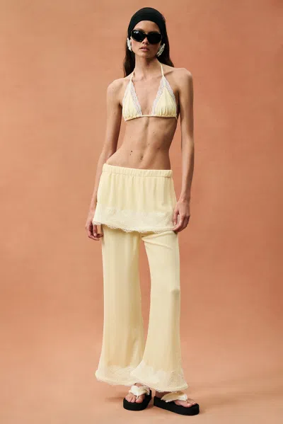 Rowen Rose For Fwrd Peplum Pant In Yellow