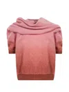 Rowen Rose Gradient-effect Draped-neck Sweater In Pink