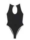 Rowen Rose Halterneck Cut-out-detailing Swimsuit In Black