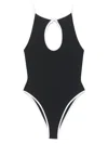 Rowen Rose Halterneck Cut-out-detailing Swimsuit In Black