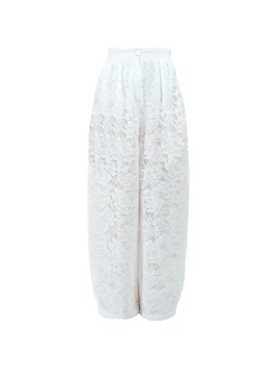 Rowen Rose Lace Carrot Trousers In White