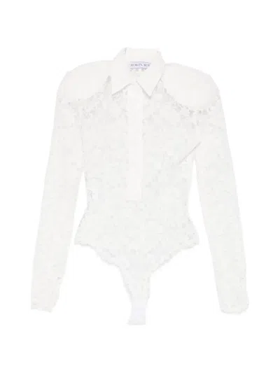 Rowen Rose Lace Long-sleeve Bodie In White