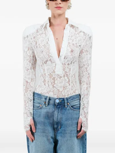 Rowen Rose Lace Long-sleeve Top In White