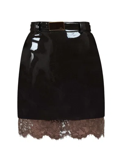 Rowen Rose Lace Mini Skirt In Black