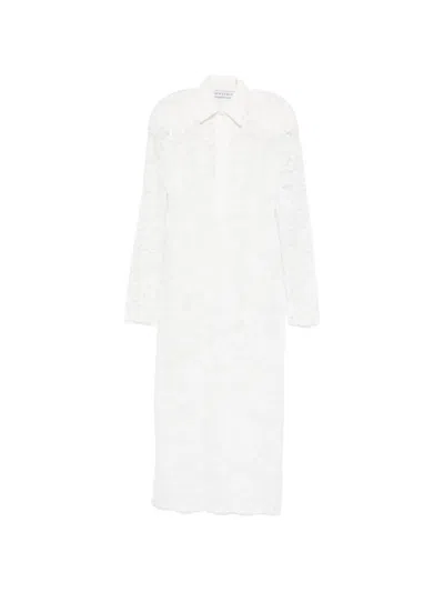 Rowen Rose Lace-overlay Midi Dress In White