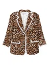 Rowen Rose Leopard Print Jacket In Brown