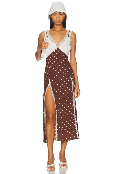 Rowen Rose Midi Dress In Brown