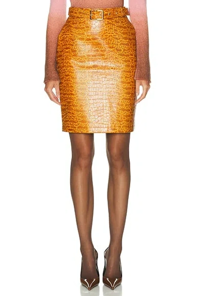Rowen Rose Midi Skirt In Mustard