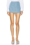 Rowen Rose Mini Skirt In Light Blue Denim