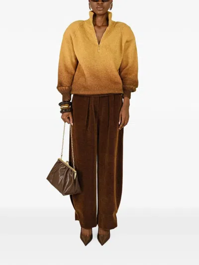 Rowen Rose Ombré-effect Mohair-blend Sweater In Yellow
