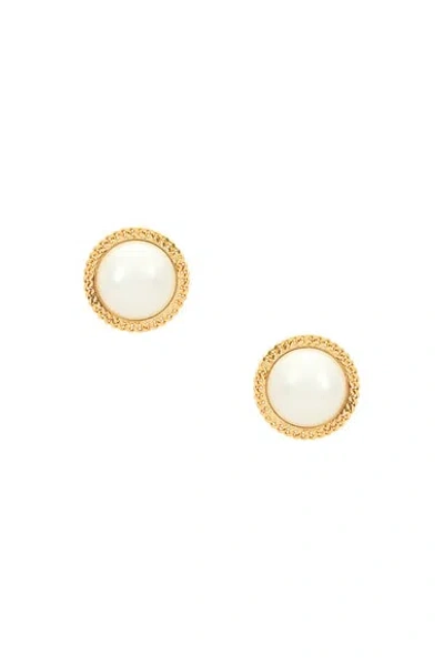 Rowen Rose Faux Pearl Earrings In White/gold