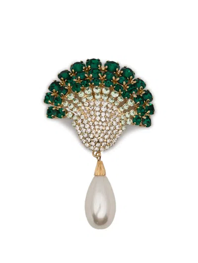 Rowen Rose Pearl Drop Earrings In Gold