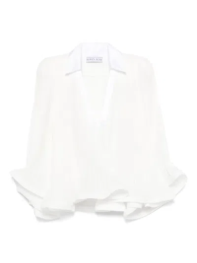 Rowen Rose Pleated Blouse In White
