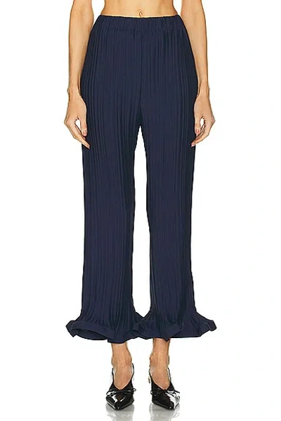 Rowen Rose Pleated Pant In Navy Blue