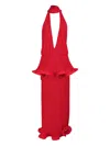 Rowen Rose Pleated Plunging-neck Dress In Red