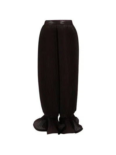 Rowen Rose Pleated Trousers In Brown