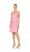 Rowen Rose Plunge Mini Dress In Pink