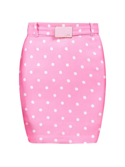 Rowen Rose Polka-dot Mini Skirt In Pink