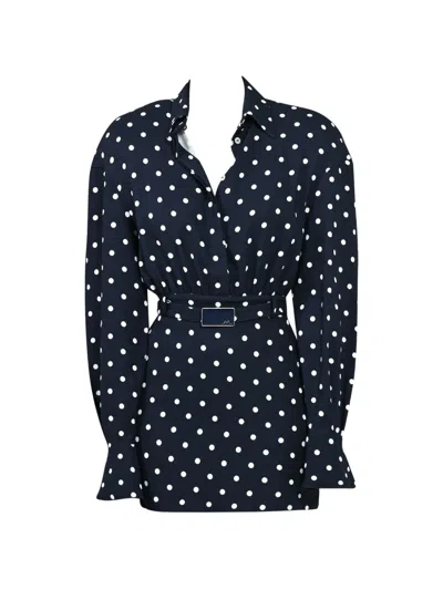 Rowen Rose Polka-dot Belted Dress In Multi
