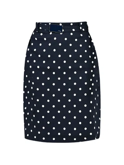 Rowen Rose Polka-dot Belted Skirt In Multi