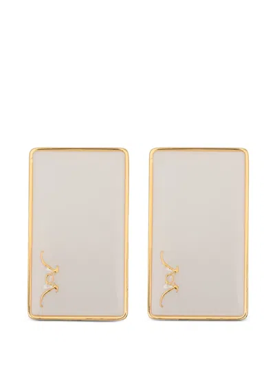 Rowen Rose Rectangular Earrings In Gold