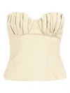 Rowen Rose Ruched-bustier Top In Neutral