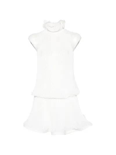 Rowen Rose Ruffled-neck Mini Dress In Burgundy