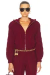 Rowen Rose Short Knit Cardigan In Bordeaux