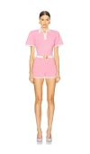 Rowen Rose Short Sleeve Romper In Pink