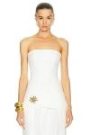 Rowen Rose Strapless Corset Top In White