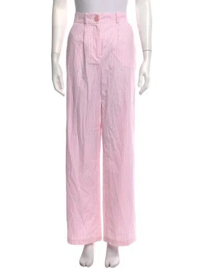 Pre-owned Rowen Rose Striped Wide Leg Pants In Pink