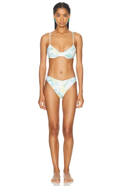 Rowen Rose Swim Set In Blue & Yellow Roses