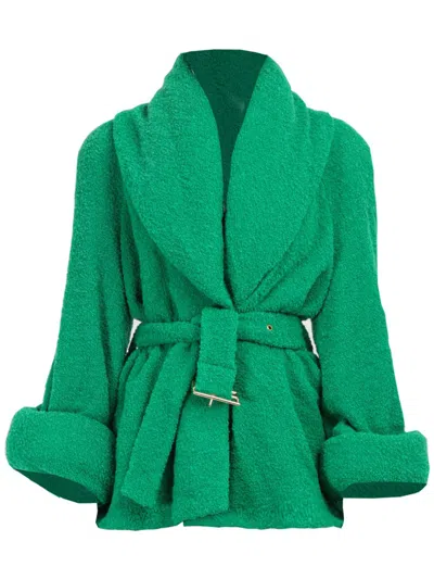 Rowen Rose Tweed Short Coat In Grün
