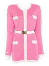 Rowen Rose Two-tone Belted Cardigan In Multi