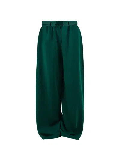Rowen Rose Wide-leg Trousers In Green