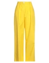 Rowen Rose Woman Pants Yellow Size 8 Cotton