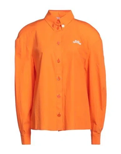 Rowen Rose Woman Shirt Orange Size L Cotton