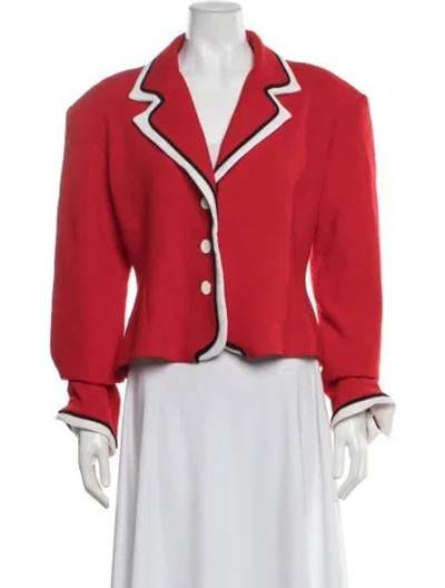 Pre-owned Rowen Rose Wool Blazer In Red