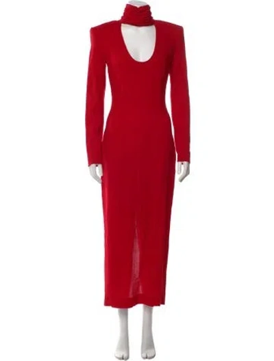 Pre-owned Rowen Rose Wool Long Dress In Red