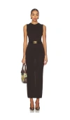 Rowen Rose X Revolve Boatneck Midi Dress In Black