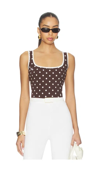 Rowen Rose X Revolve Polka Dots Tank Top In Brown