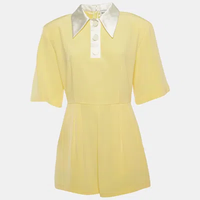 Rowen Rose Yellow Crepe Cady Playsuit
