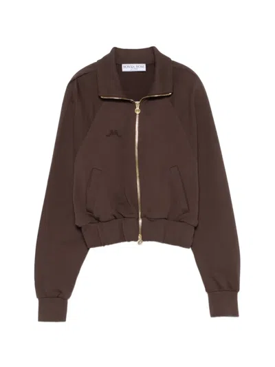 Rowen Rose Zip-fastening Sweatshirt In Brown