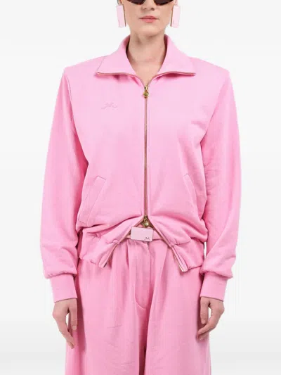 Rowen Rose Zip Straight Sweatshirt In Pink