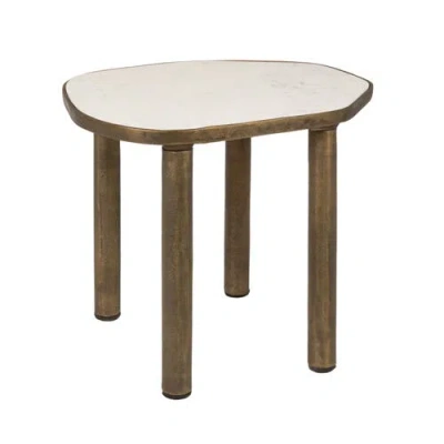 Rowena Interiors Abstract Top End Table With Tapered Legs In Neutral